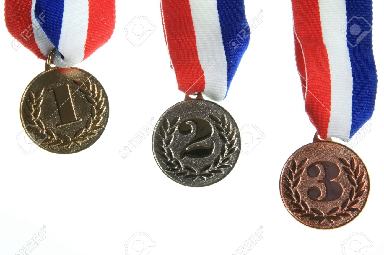 5930985-First-second-and-third-place-medals-with-red-white-and-blue-ribbons-Stock-Photo
