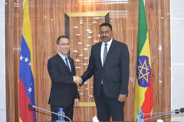 Bilateral entre cancilleres de Venezuela y Etiopía