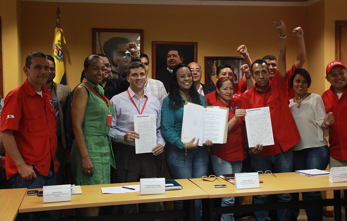 Trabajadores del Saime firmaron acuerdo para inicio de negociaciones de Convención Colectiva (3)